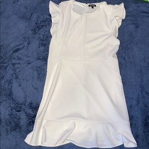 Women White Ruffle Dress